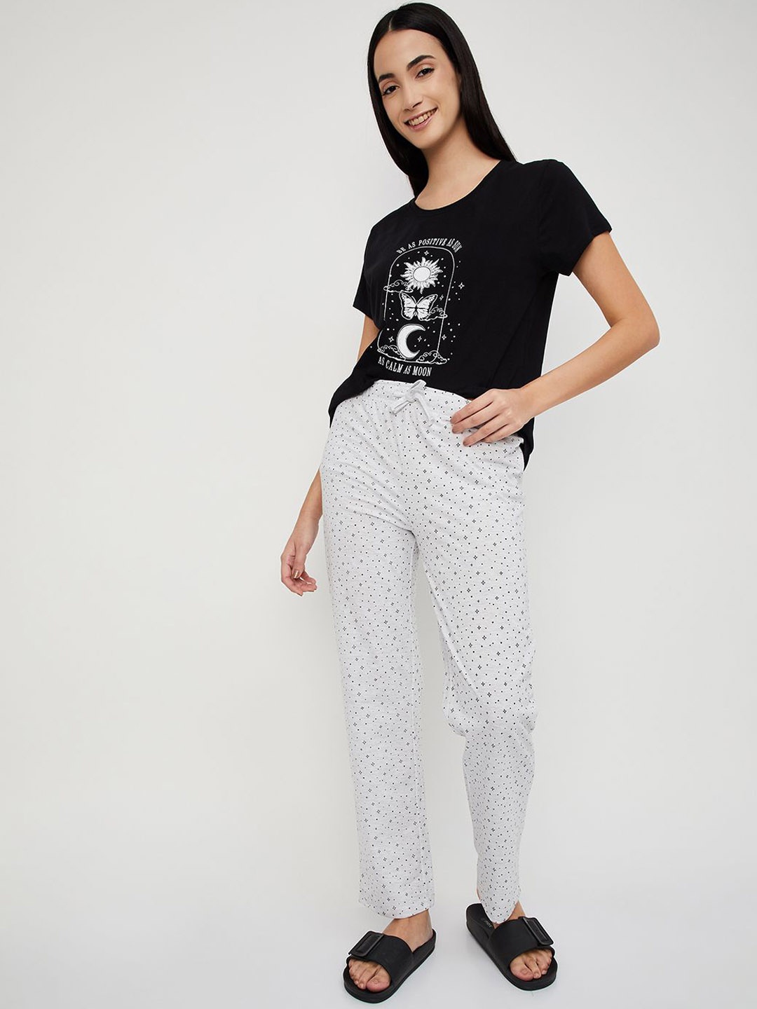 

Max Women Printed Pj Set, Black