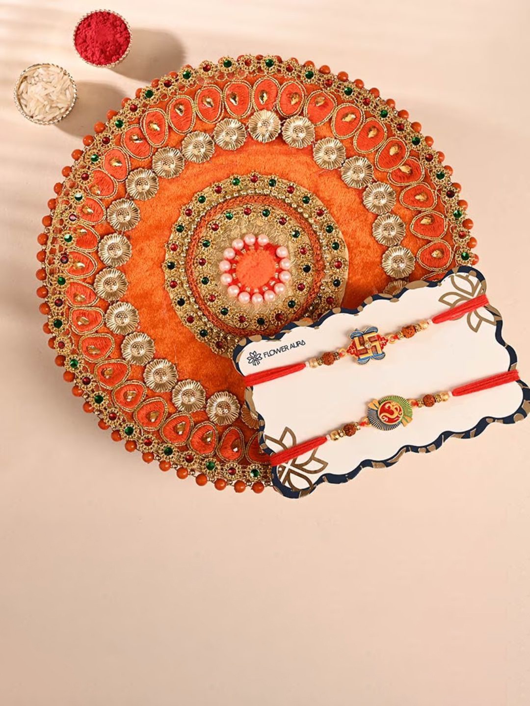 

Floweraura Thread Rakhi, Red