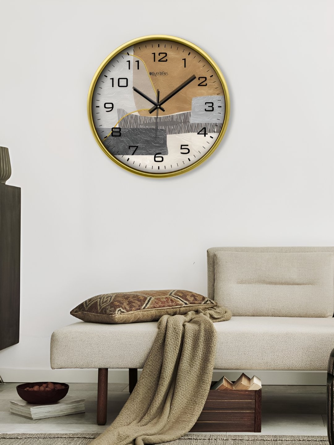 

OLIVE TREE Gold-Toned & Beige Printed Contemporary Analogue Wall Clock