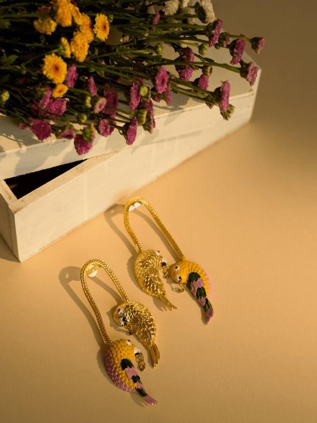 

Trupti Mohta Soaring Affection Gold Plated Contemporary Drop Earrings