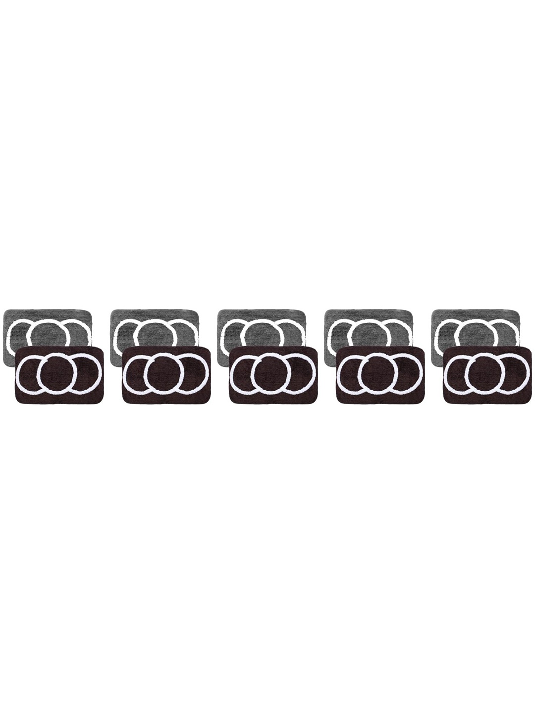 

Kuber Industries Brown & Grey 10 Pieces Printed Micrfoiber Anti Slip Doormats