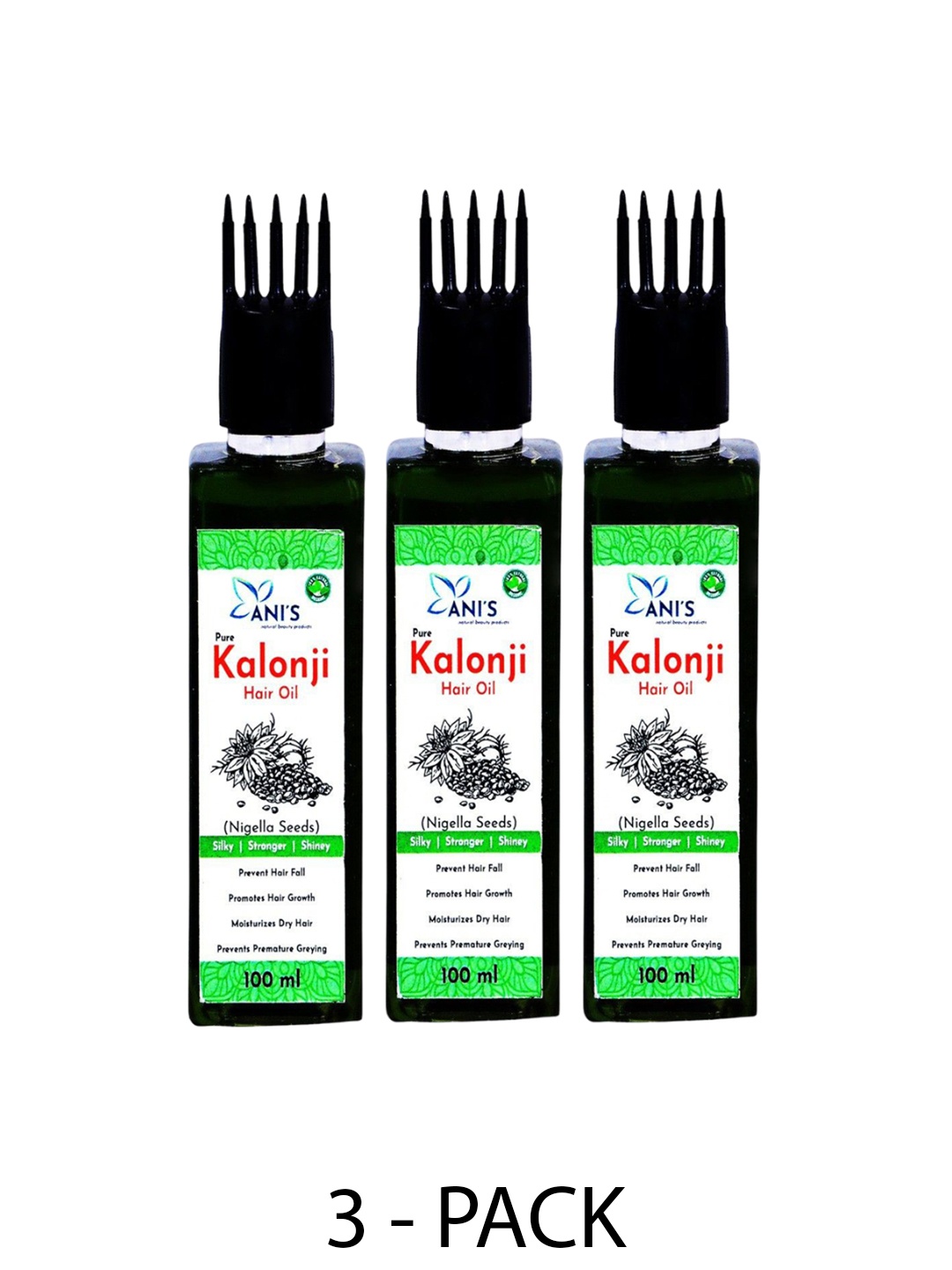 

ANI'S Set Of 3 Pure Kalonji Hair Oils -100ml Each, Transparent