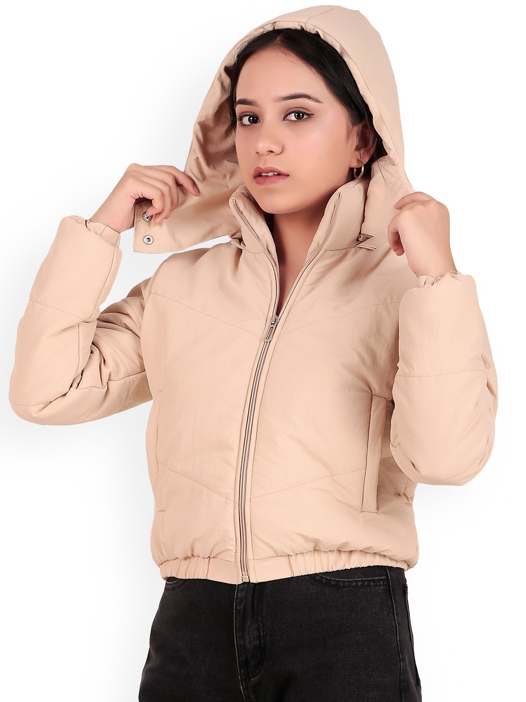 

Brazo Women Lightweight Crop Puffer Jacket, Beige