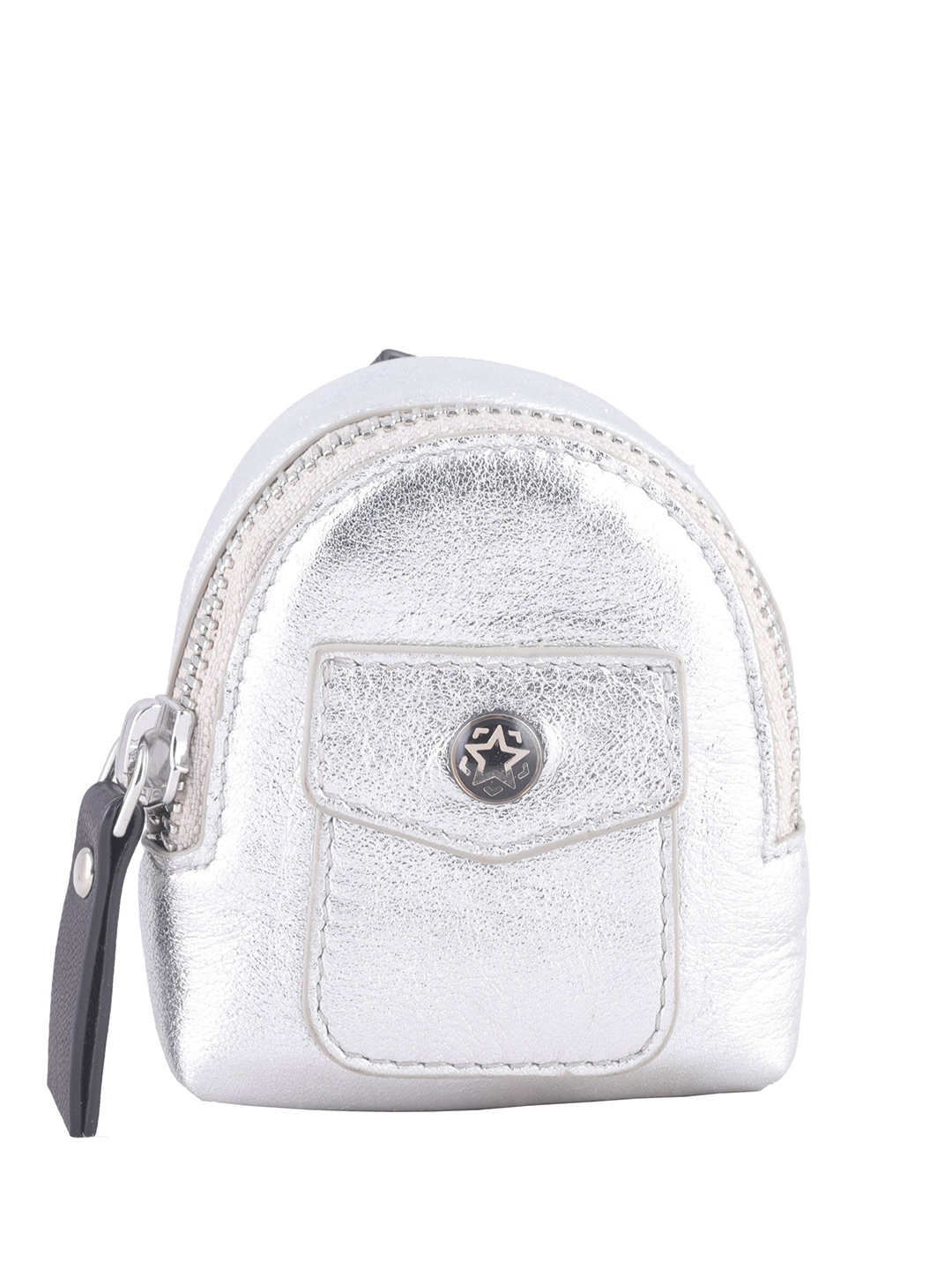 

Baraca Women Leather Mini Backpack, Silver