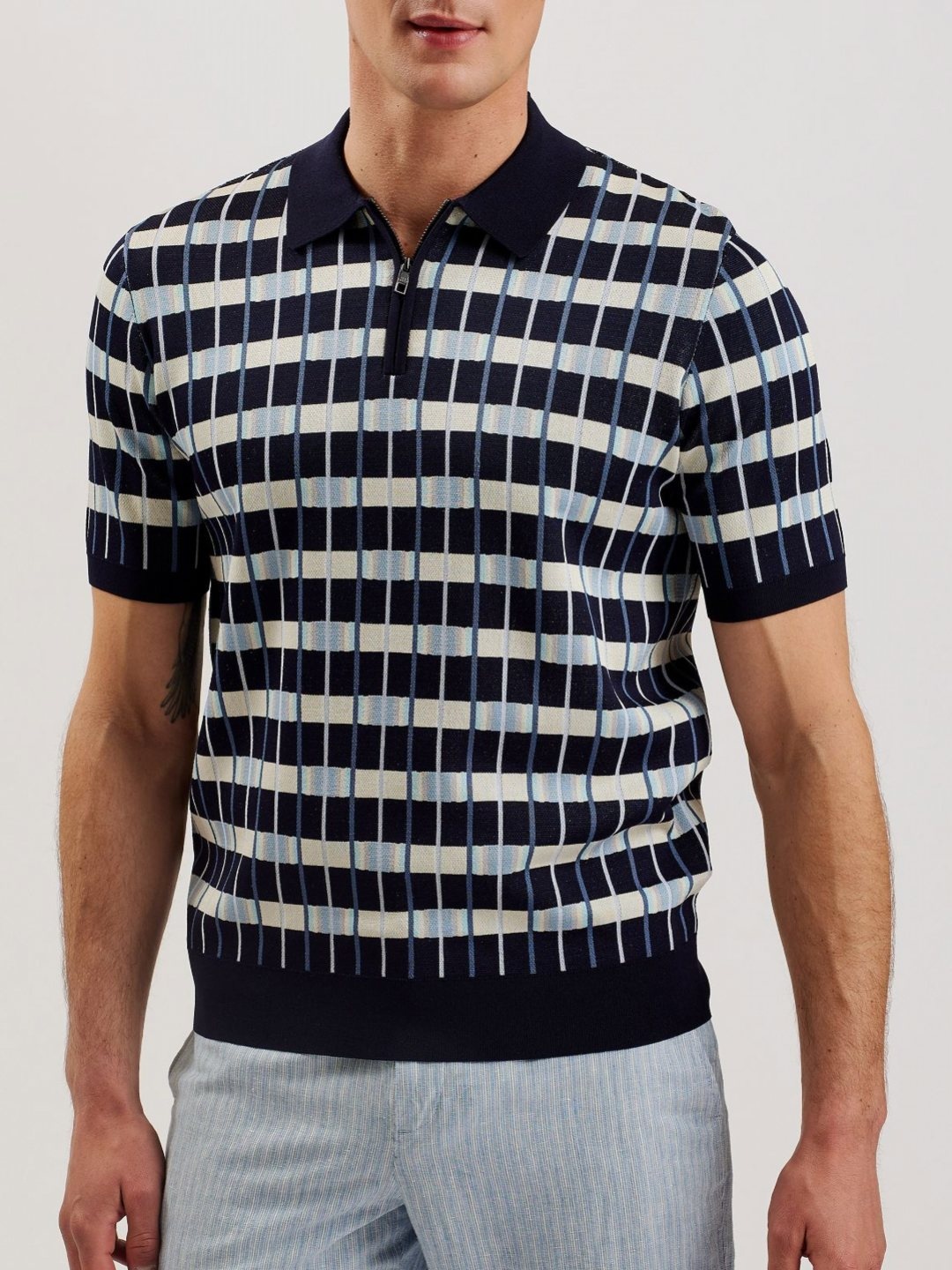 

Ted Baker Men Striped Polo Collar Pockets T-shirt, Na