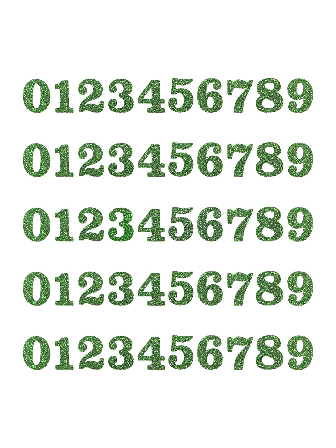 

Comet Busters Green & White Printed Self-Adhesive Uppercase Glitter Numerals Stickers