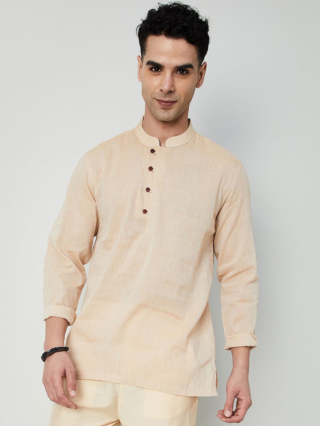 

Melange by Lifestyle Men Thread Work Kurta, Beige