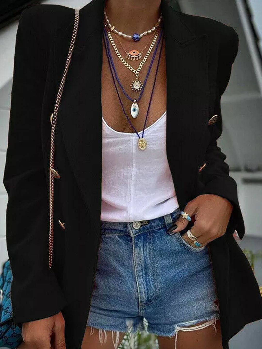 

StyleCast Women Solid Lapel Collar Open Front Jacket, Black