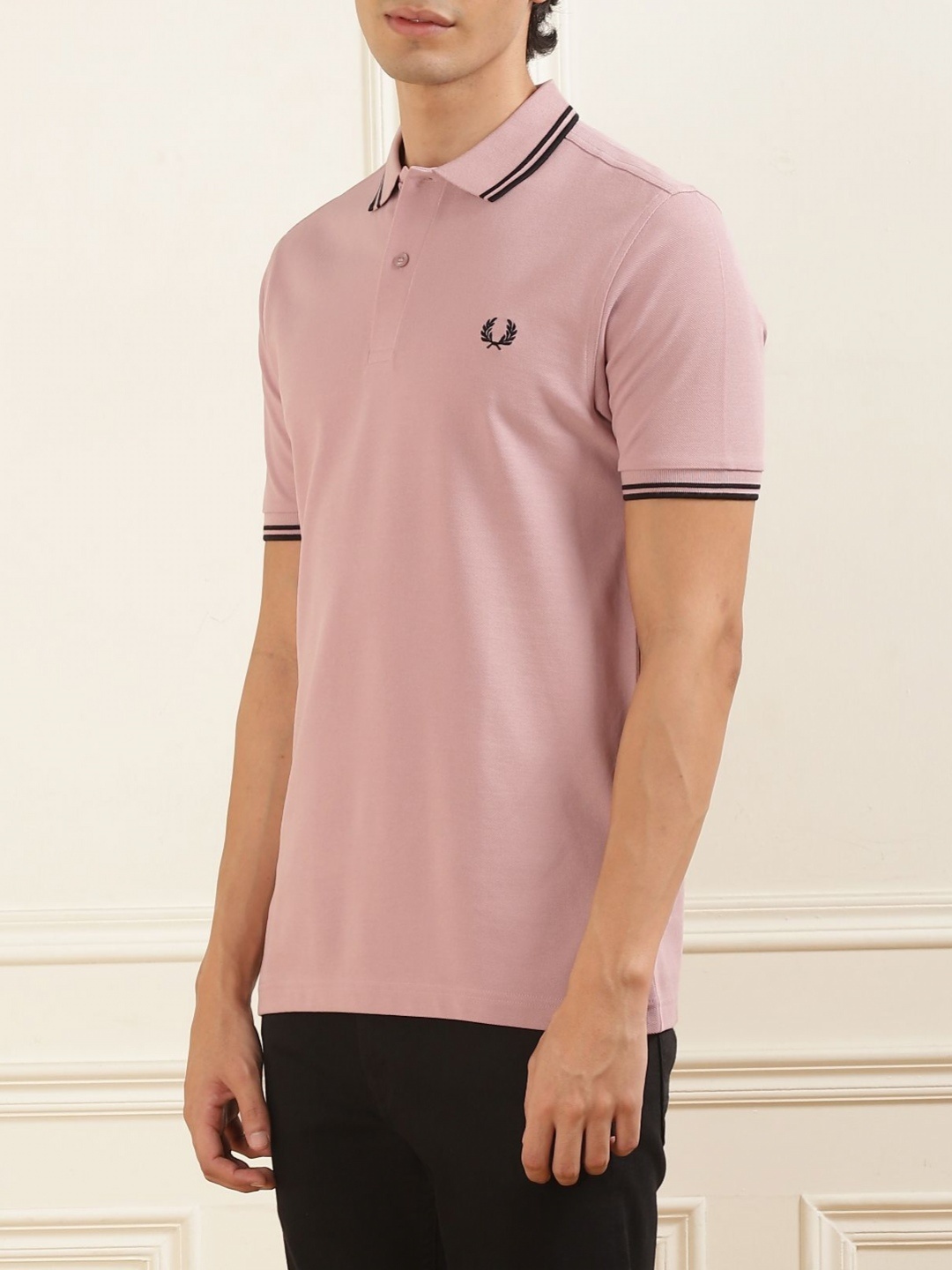 

Fred Perry Men Polo Collar Applique T-shirt, Na