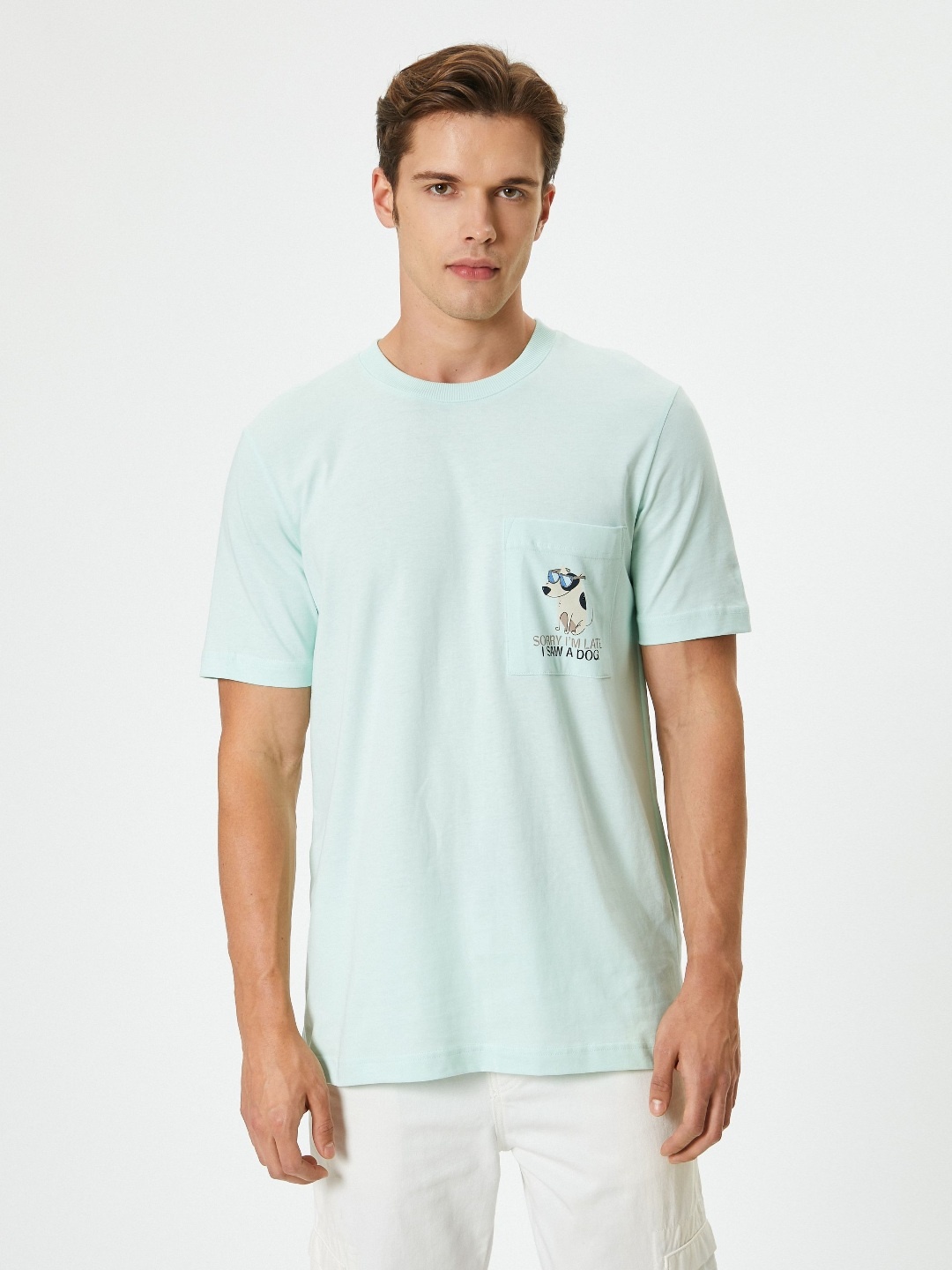 

Koton Men Typography Applique T-shirt, Green