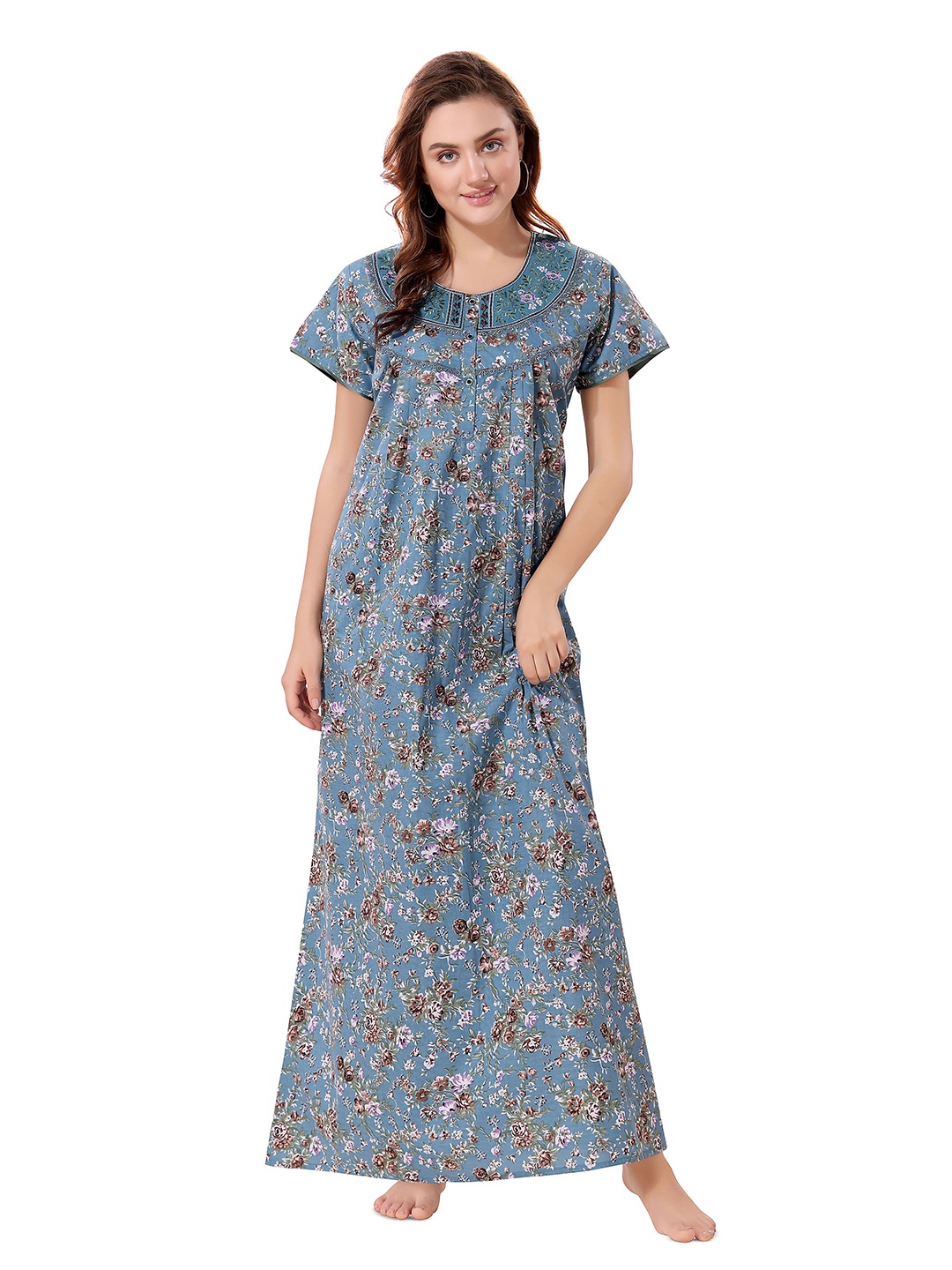 

Soulemo Printed Maxi Nightdress, Blue