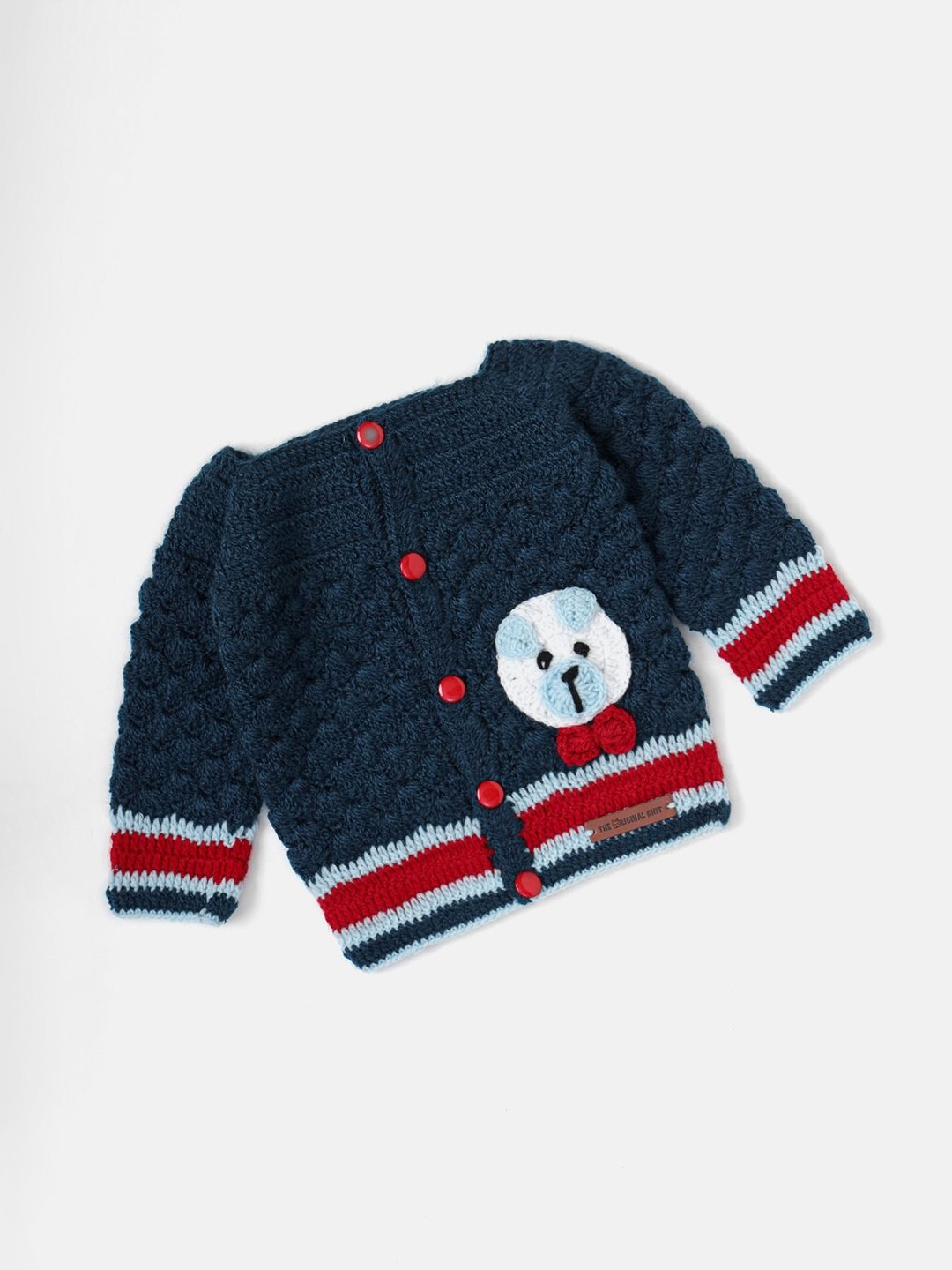 

The Original Knit Unisex Kids Striped Cardigan, Navy blue
