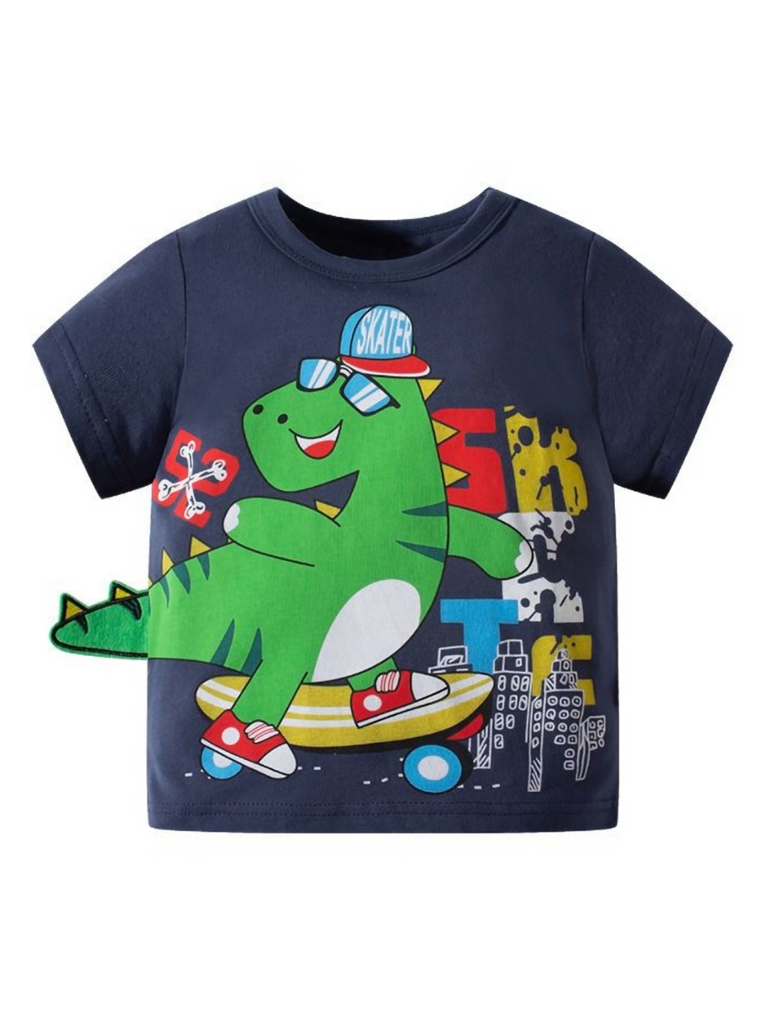 

StyleCast Kids Printed Applique T-shirt, Navy blue