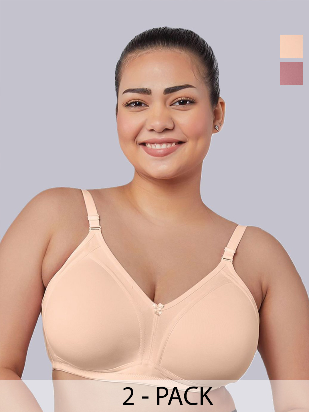

MAASHIE Pack of 2 Full Coverage Padded Bra ON-ND, Pink