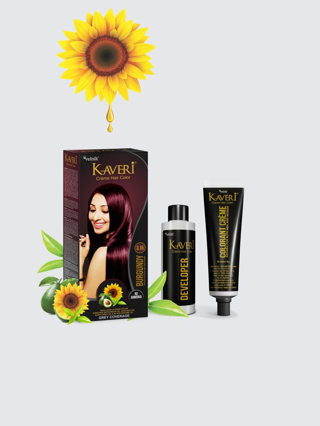 

Kaveri Set Of 2 Crme Hair Colour -90ml -Burgundy