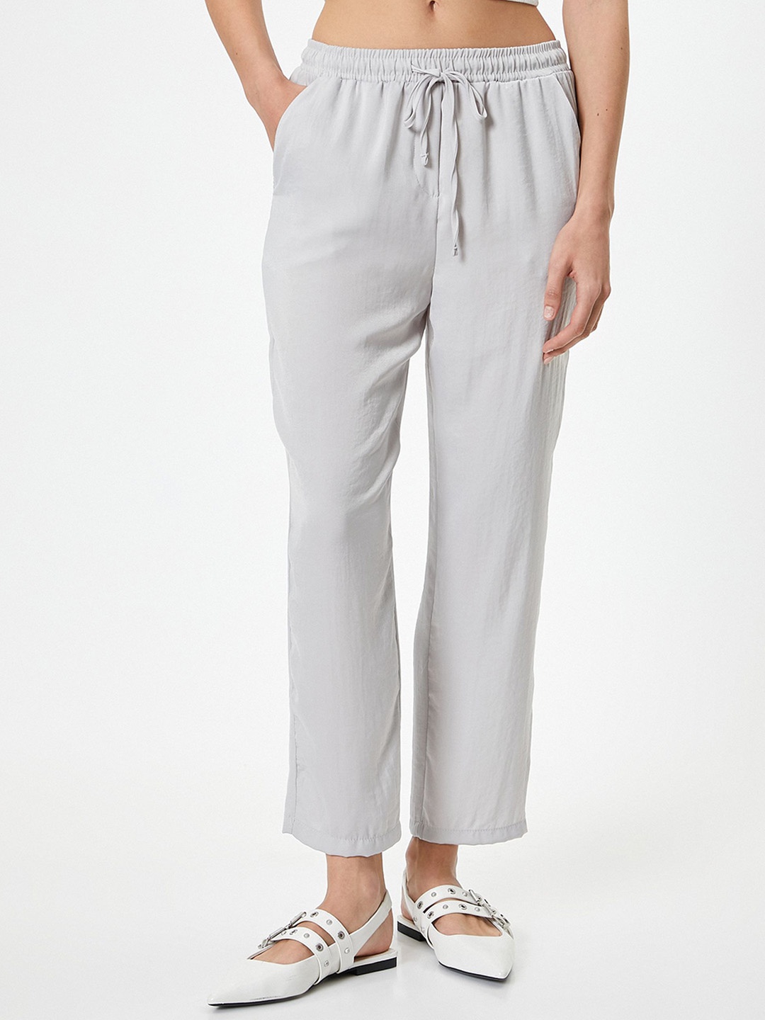 

Koton Women Mid-Rise Regular Fit Trousers, Grey