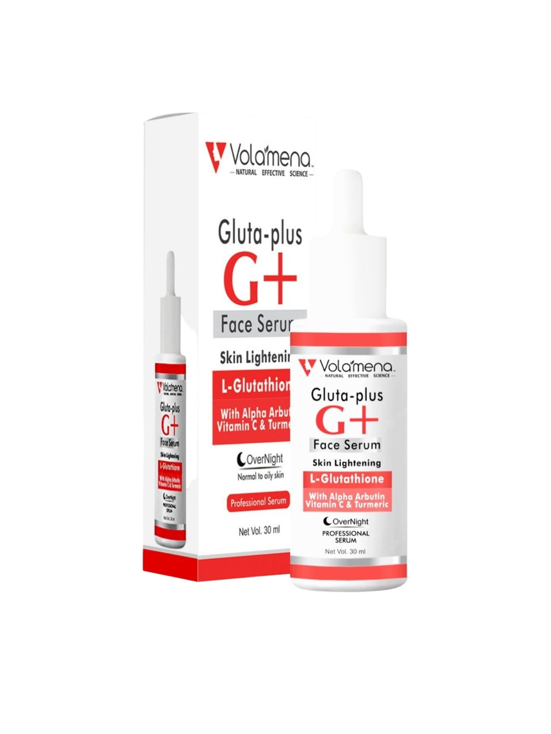 

Volamena Gluta Plus L-Glutathione Alpha Arbutin & Vitamin-C Infused Overnight Serum- 30ml, Transparent