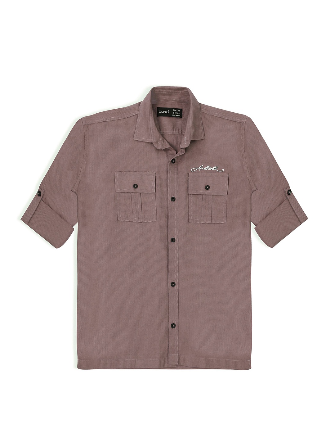 

CAVIO Boys Comfort Spread Collar Solid Cotton Casual Shirt, Grey