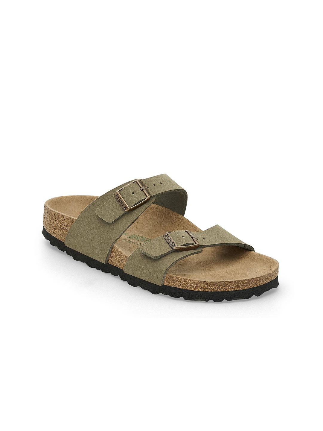 

Birkenstock Women Narrow Width Open Toe Flats With Buckles, Green