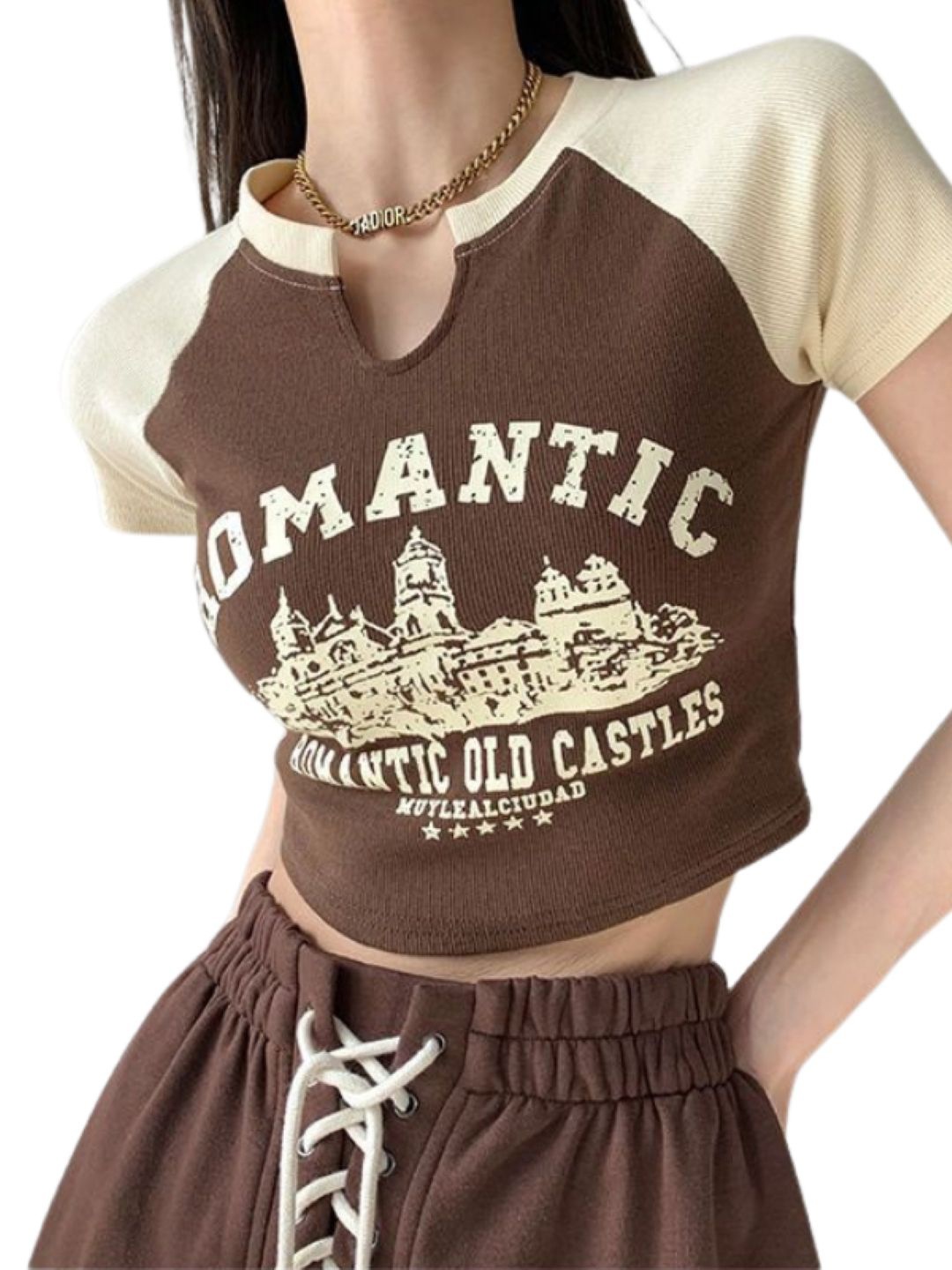 

StyleCast Women Typography Printed Round Neck Top, Brown