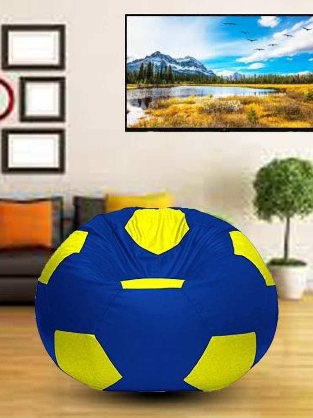 

Coaster Shine Blue & Yellow Colorblocked Bean Bag Cover