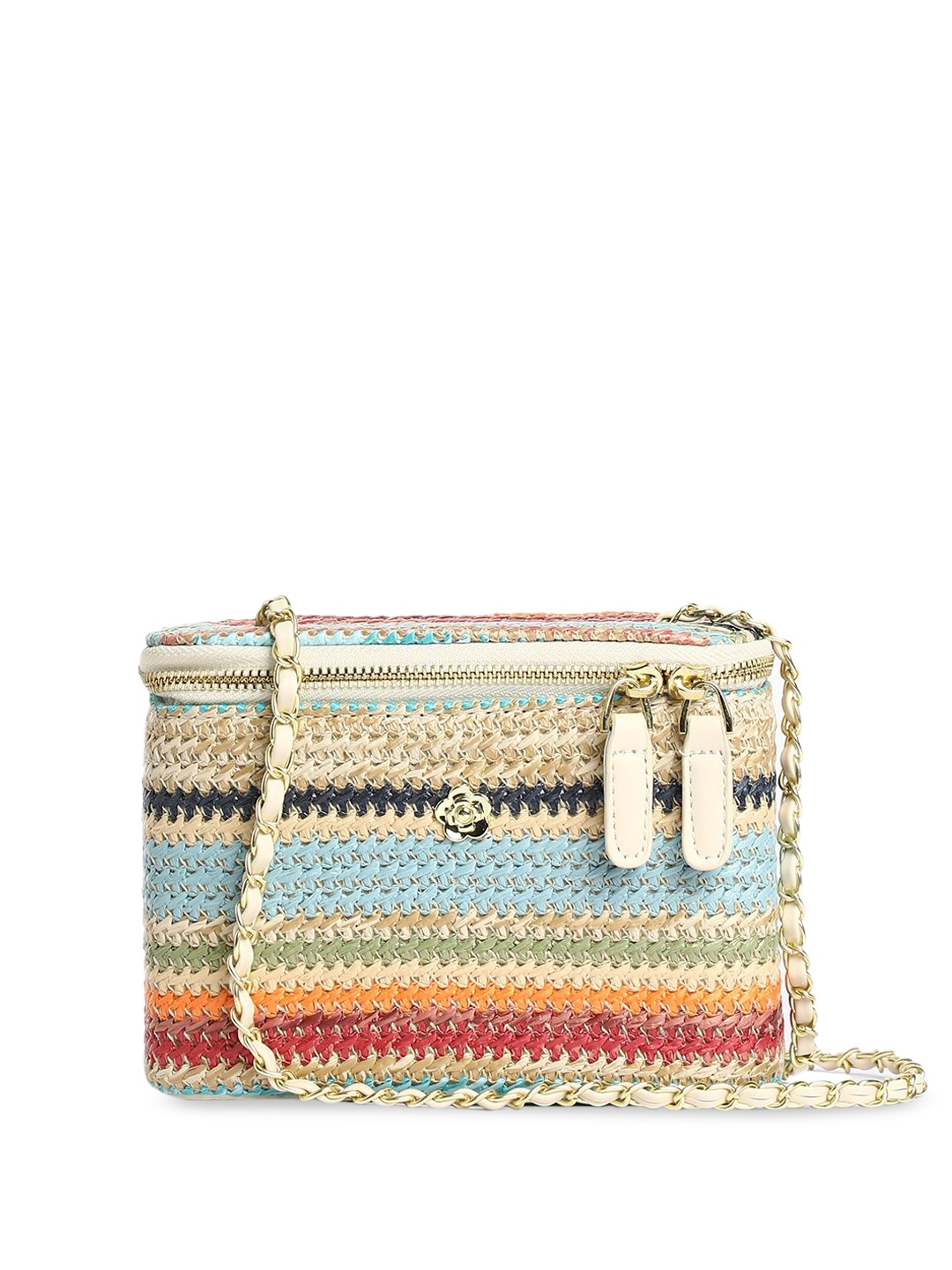 

HAUTE SAUCE by Campus Sutra Embellished Structured Sling Bag, Multi