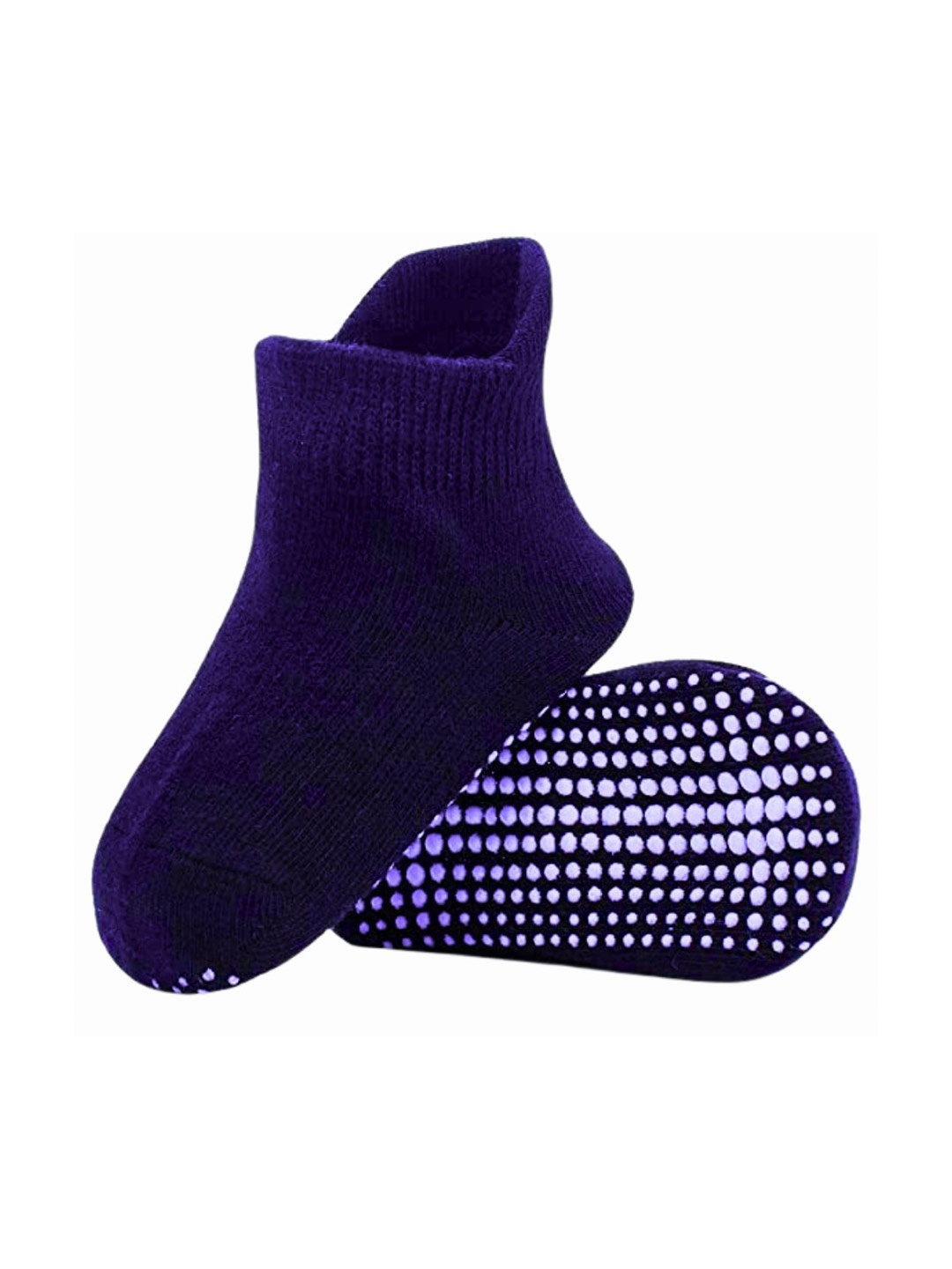 

AHC Unisex Kids Navy Ankle-Length Anti skid Socks, Navy blue