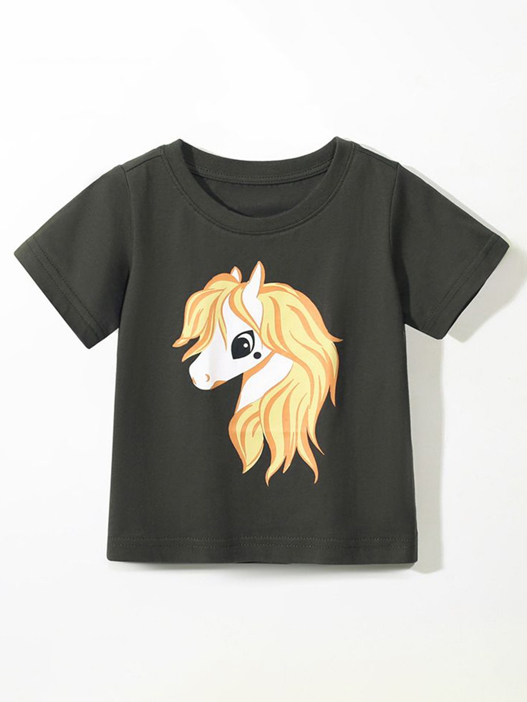 

StyleCast Girls Printed Drop-Shoulder Sleeves Applique T-shirt, Black