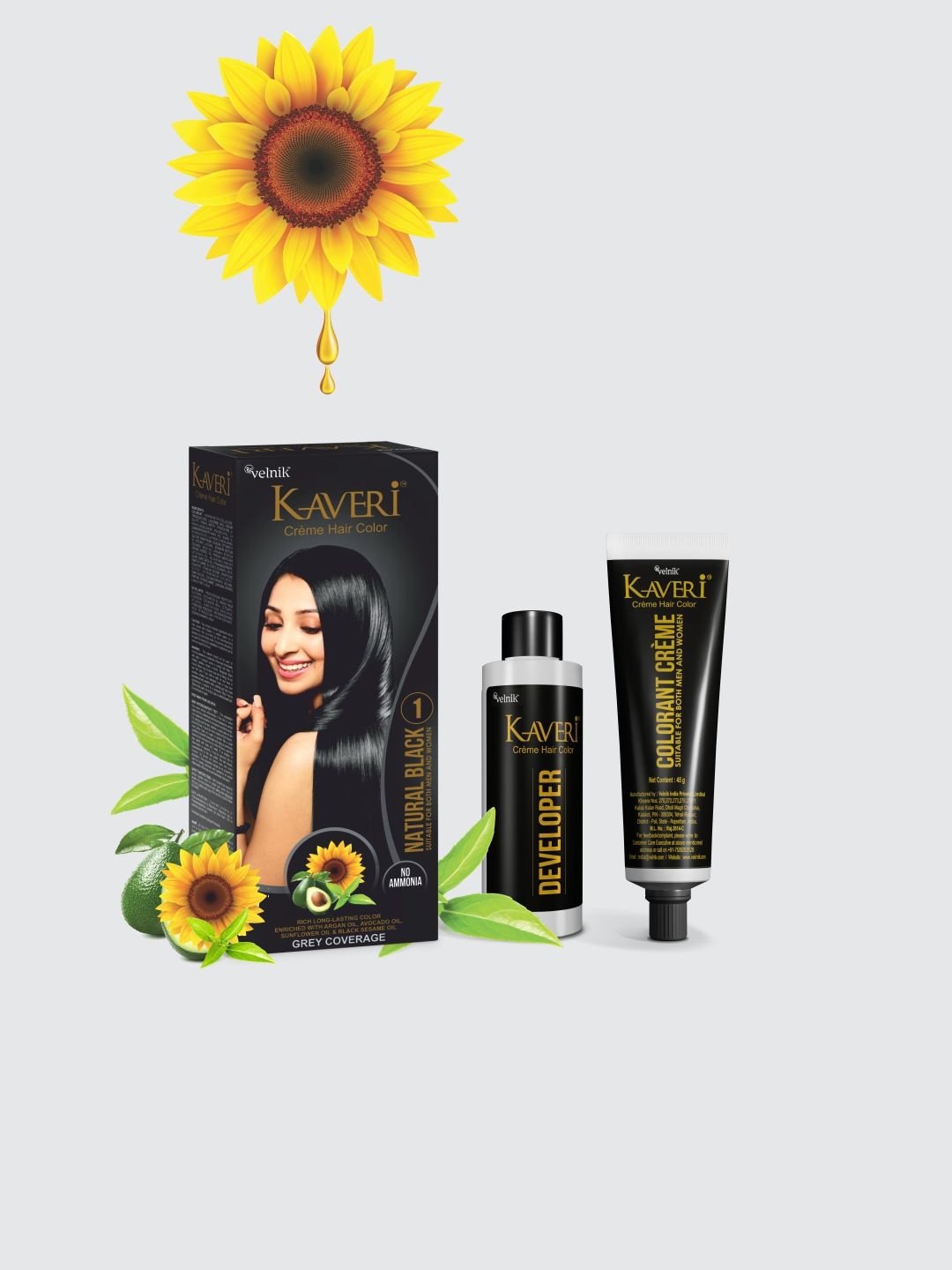

Kaveri Set Of 2 Crme Hair Colour -90ml -Natural Black