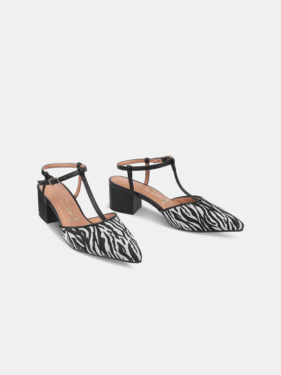 

Vizzano Printed Block Pumps, Black