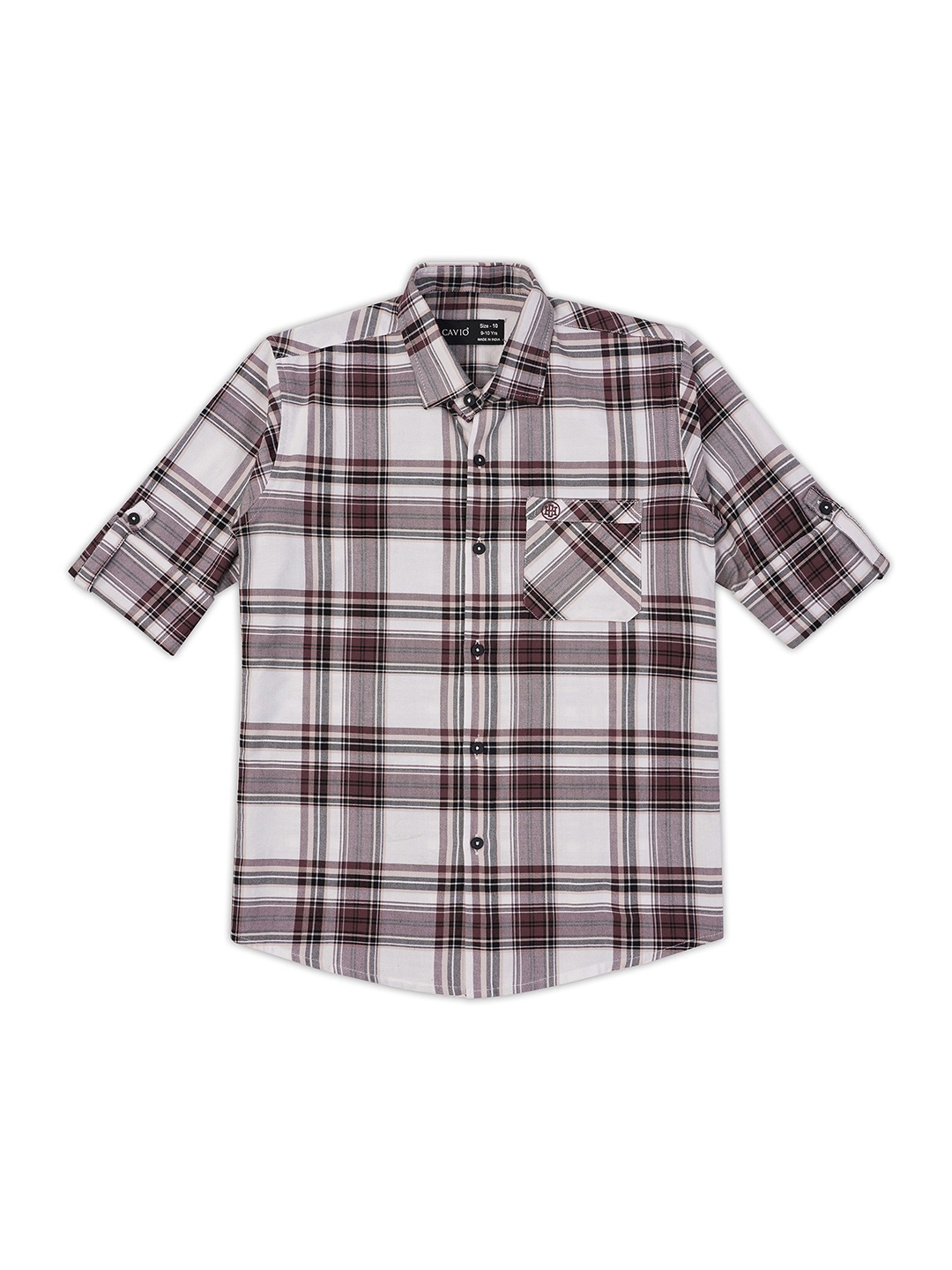 

CAVIO Boys Comfort Spread Collar Solid Cotton Casual Shirt, Grey