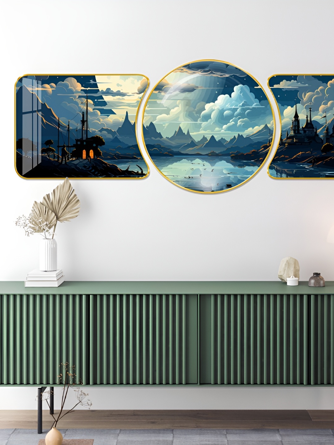 

Aura Blue & Black 1 Piece Wood Other Wall Paintings