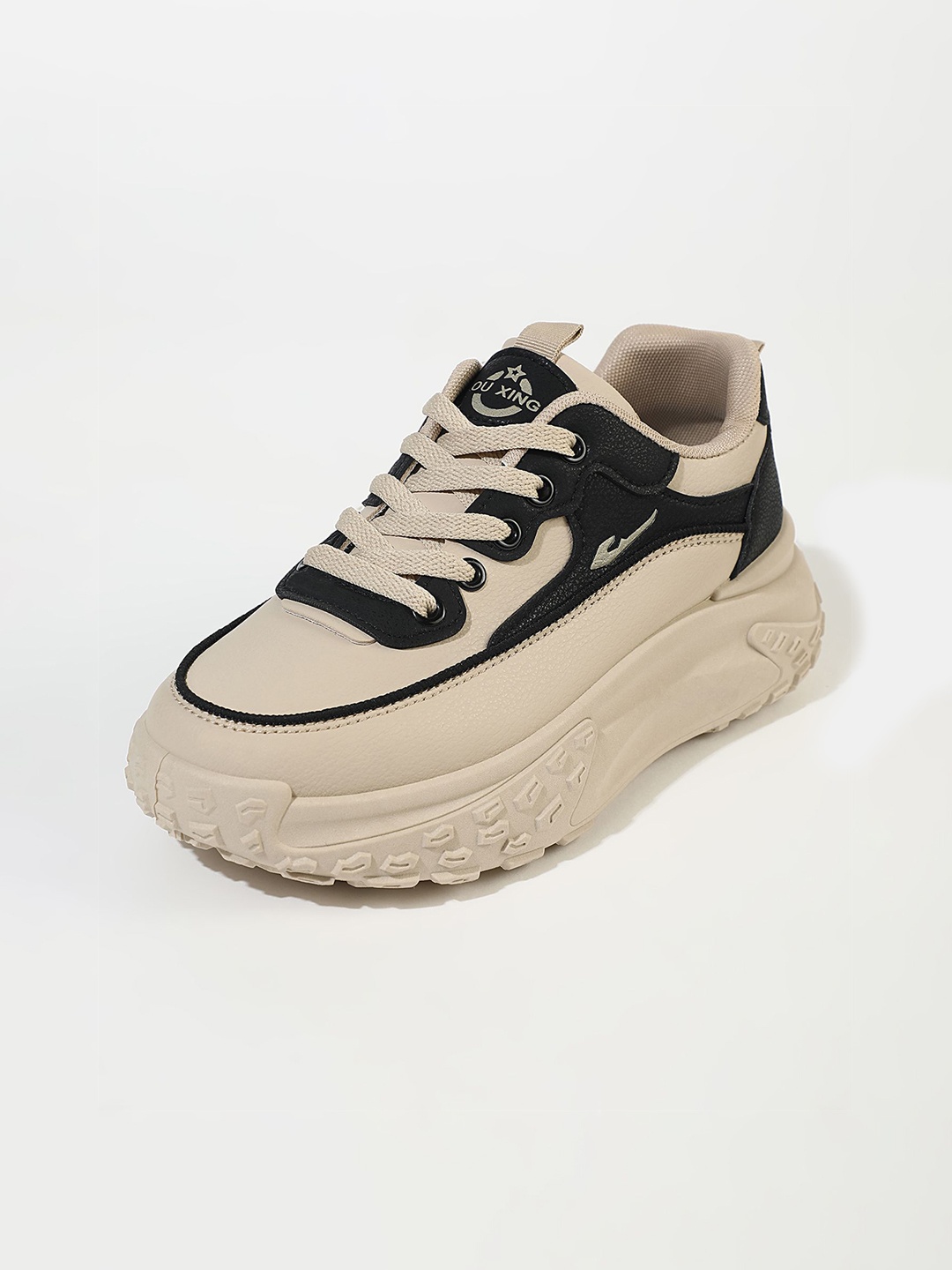

LULU & SKY Women Round Toe PU Sneakers, Black