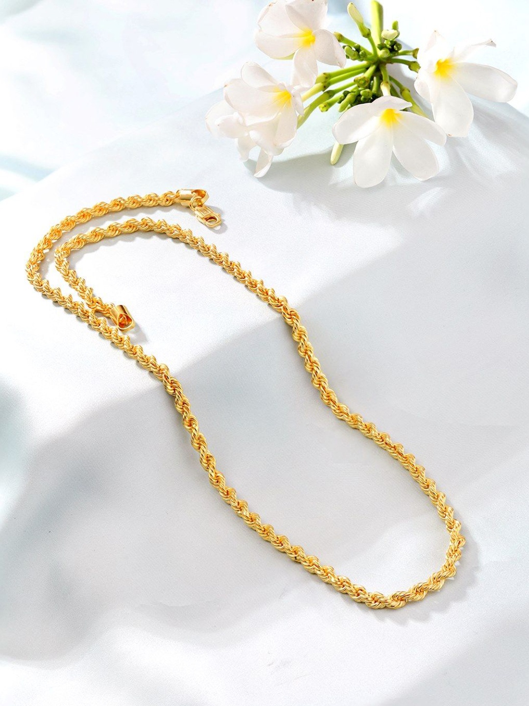 

Zavya Men 925 Sterling Silver Gold-Plated Twisted Chain