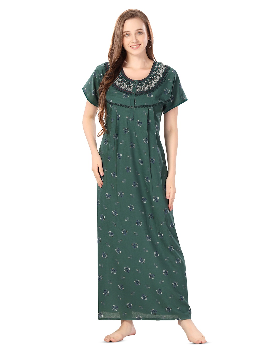 

Soulemo Embroidered Maxi Nightdress, Green