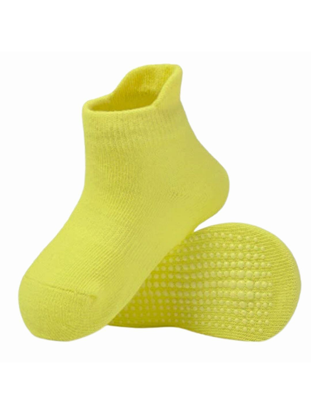

AHC Unisex Kids Navy Ankle-Length Anti skid Socks, Yellow