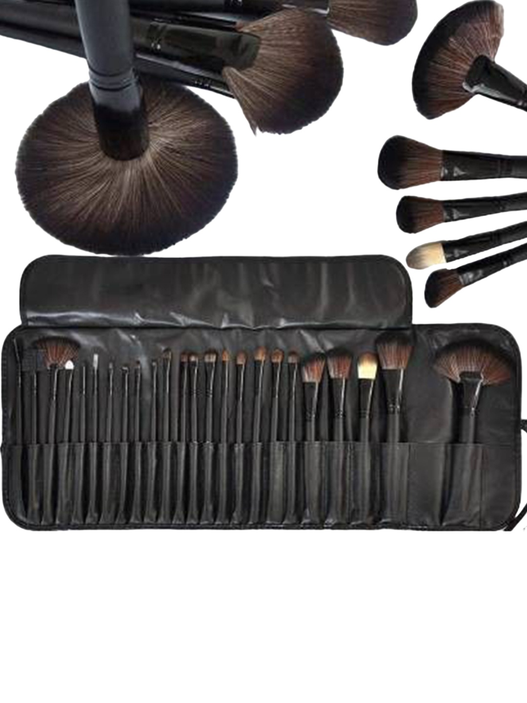 

Yoana Set Of 24 Professional Makeup Brushes With Pouch, Black