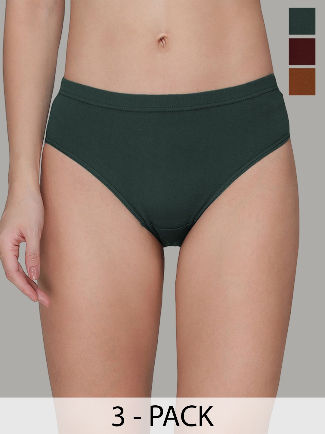 

AMUL COMFY Pack of 3 Mid Rise Cotton Briefs AC-PLPANIE-AF-CB-LB-XL-3PC, Brown