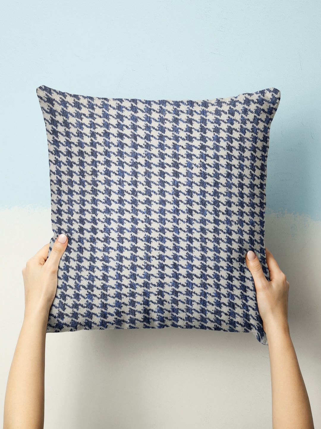 

BIANCA Blue & White Geometric Square Cushion Covers