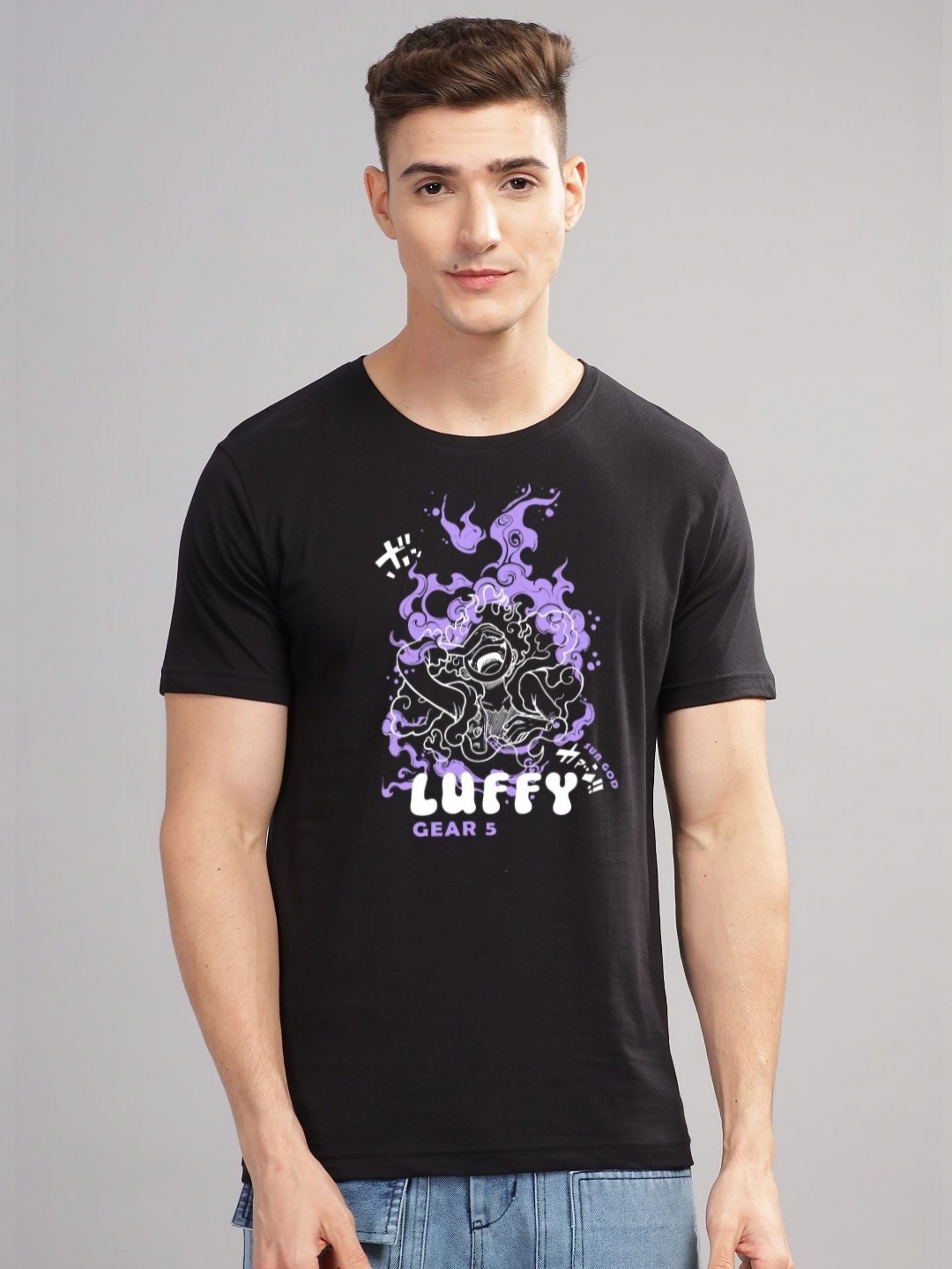 

ADRO Men Printed Cut Outs T-shirt, Black