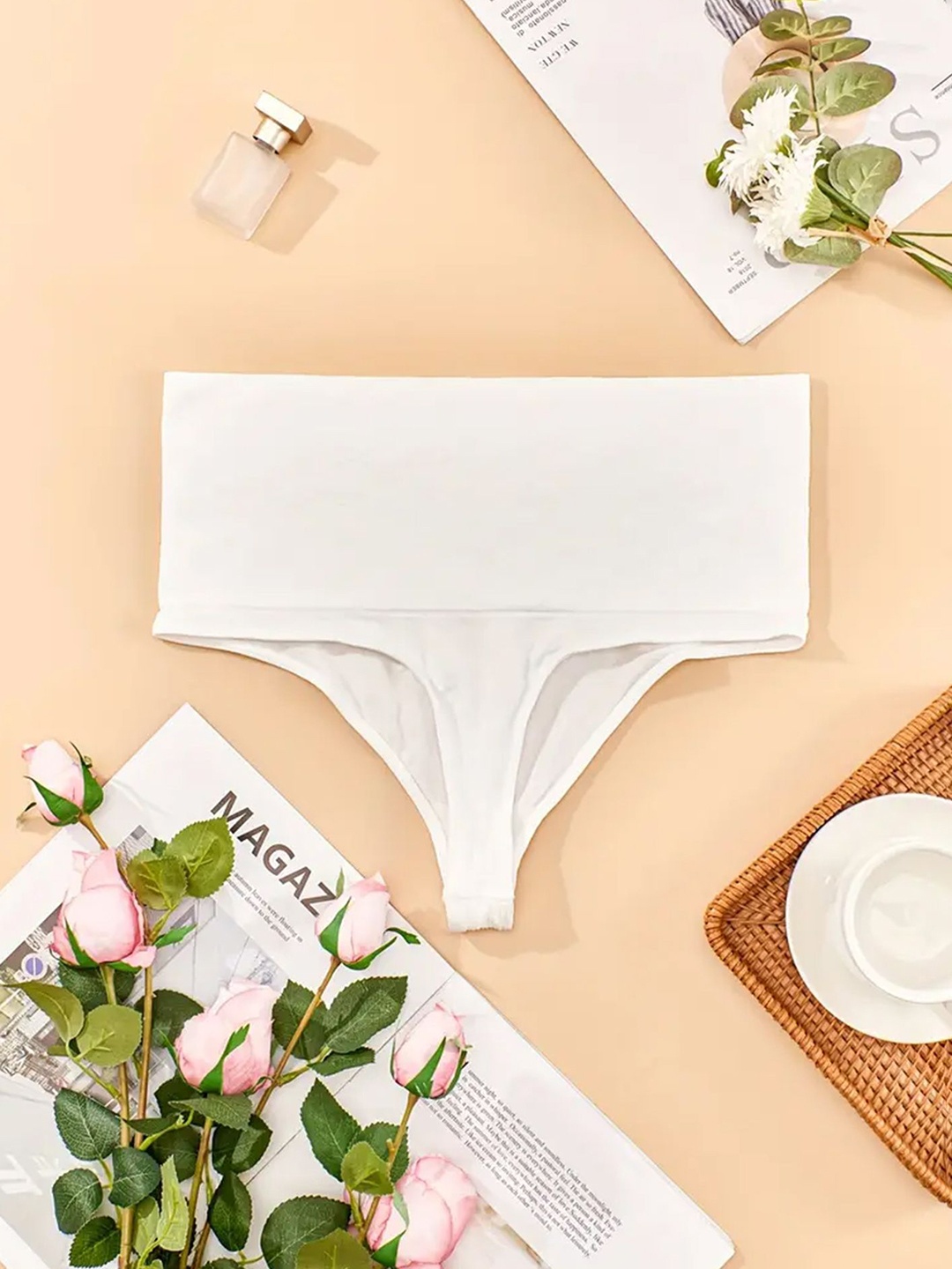 

LULU & SKY Women Plus Size High-Rise Shaping Hipster Briefs, White