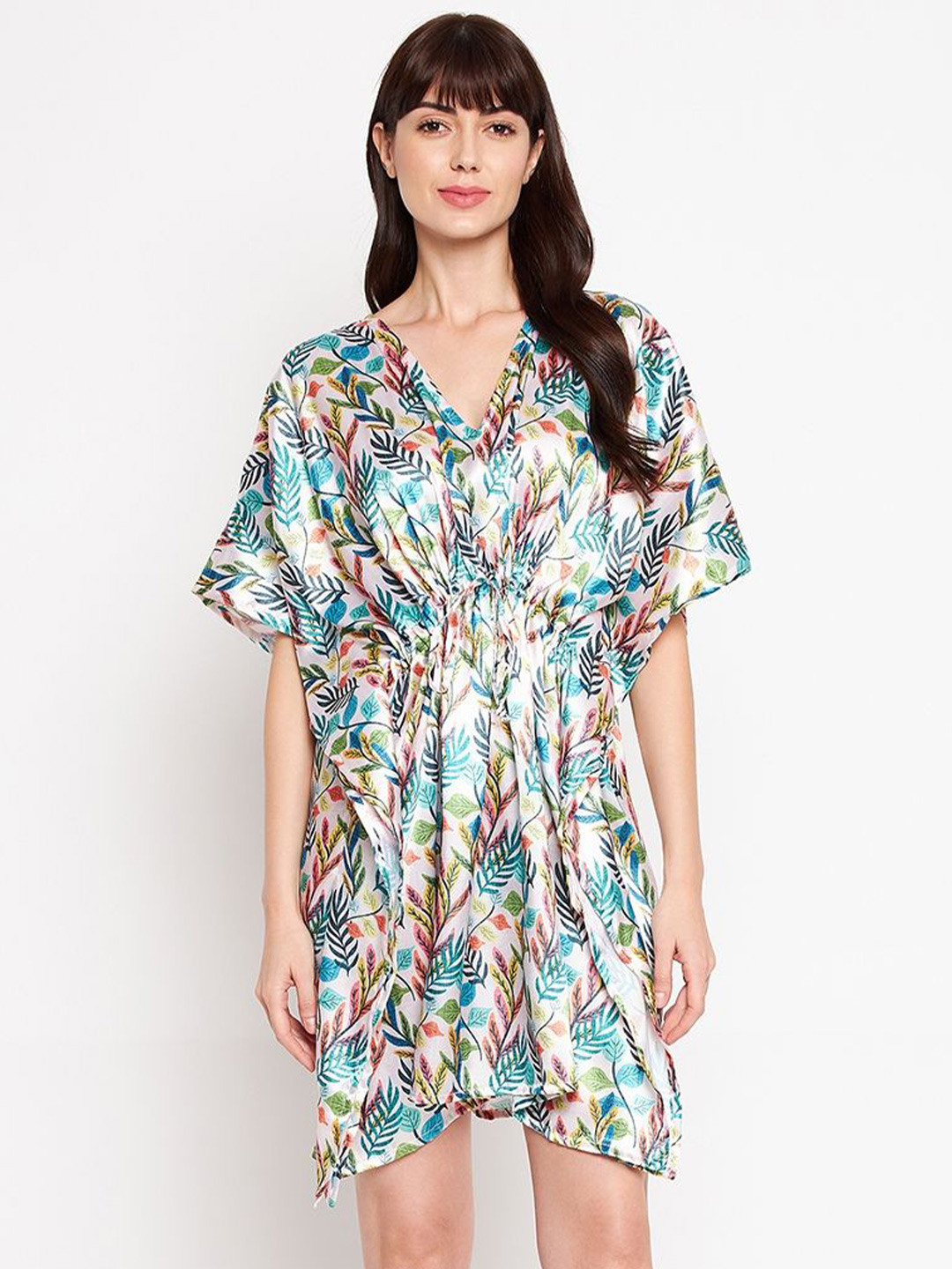 

SECRETS BY ZEROKAATA Abstract Kaftan Nightdress HPSKLP007N-Multi, Blue