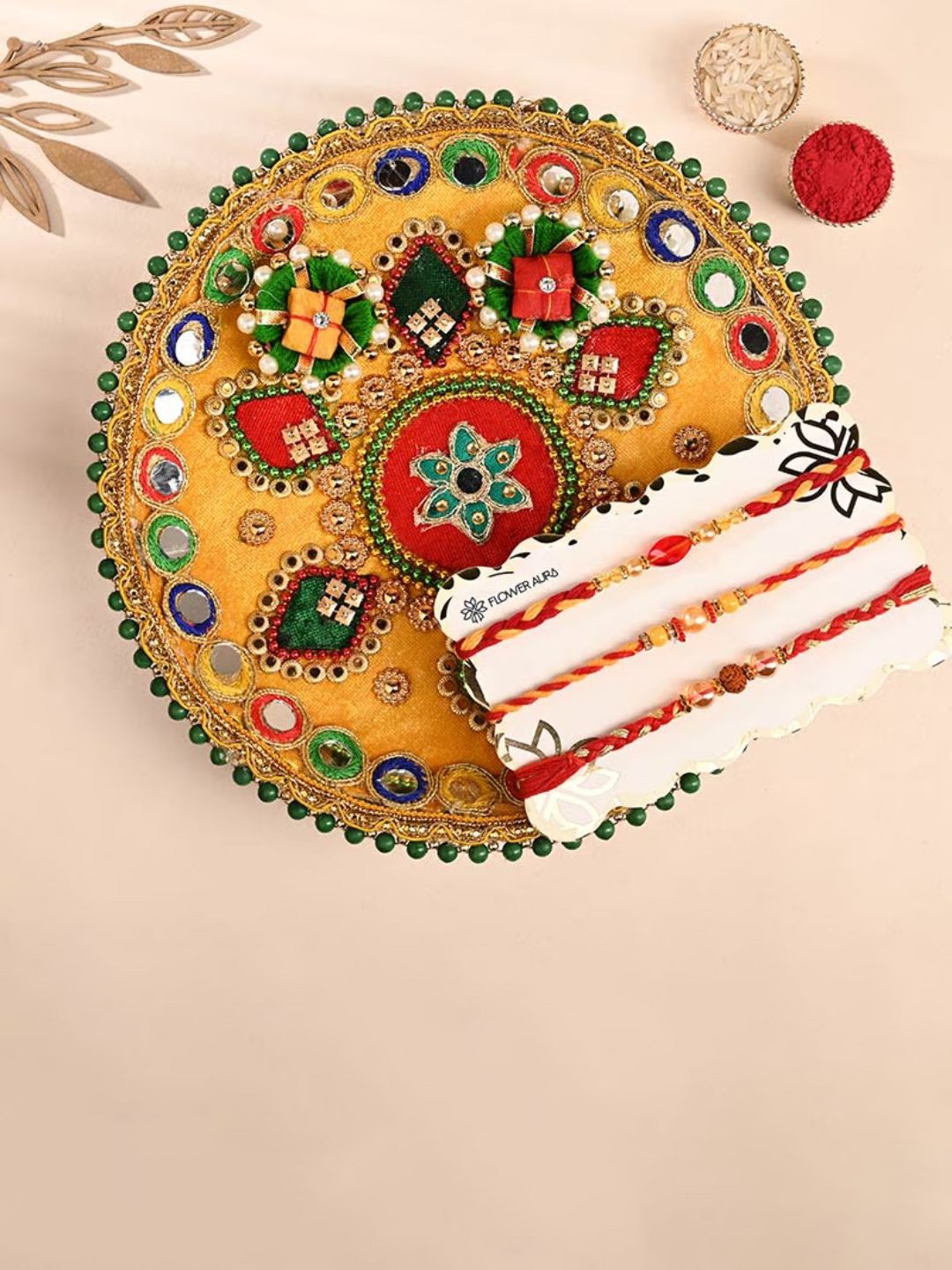 

Floweraura Thread Rakhi, Red