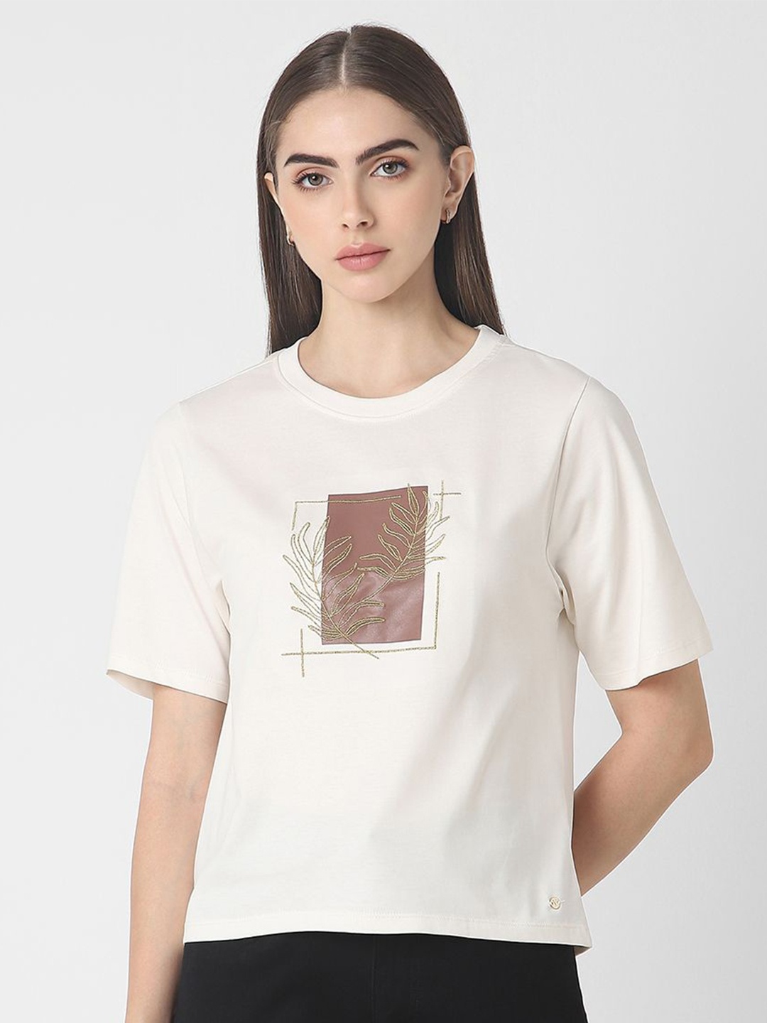 

Van Heusen Woman Print Cotton Top, Cream