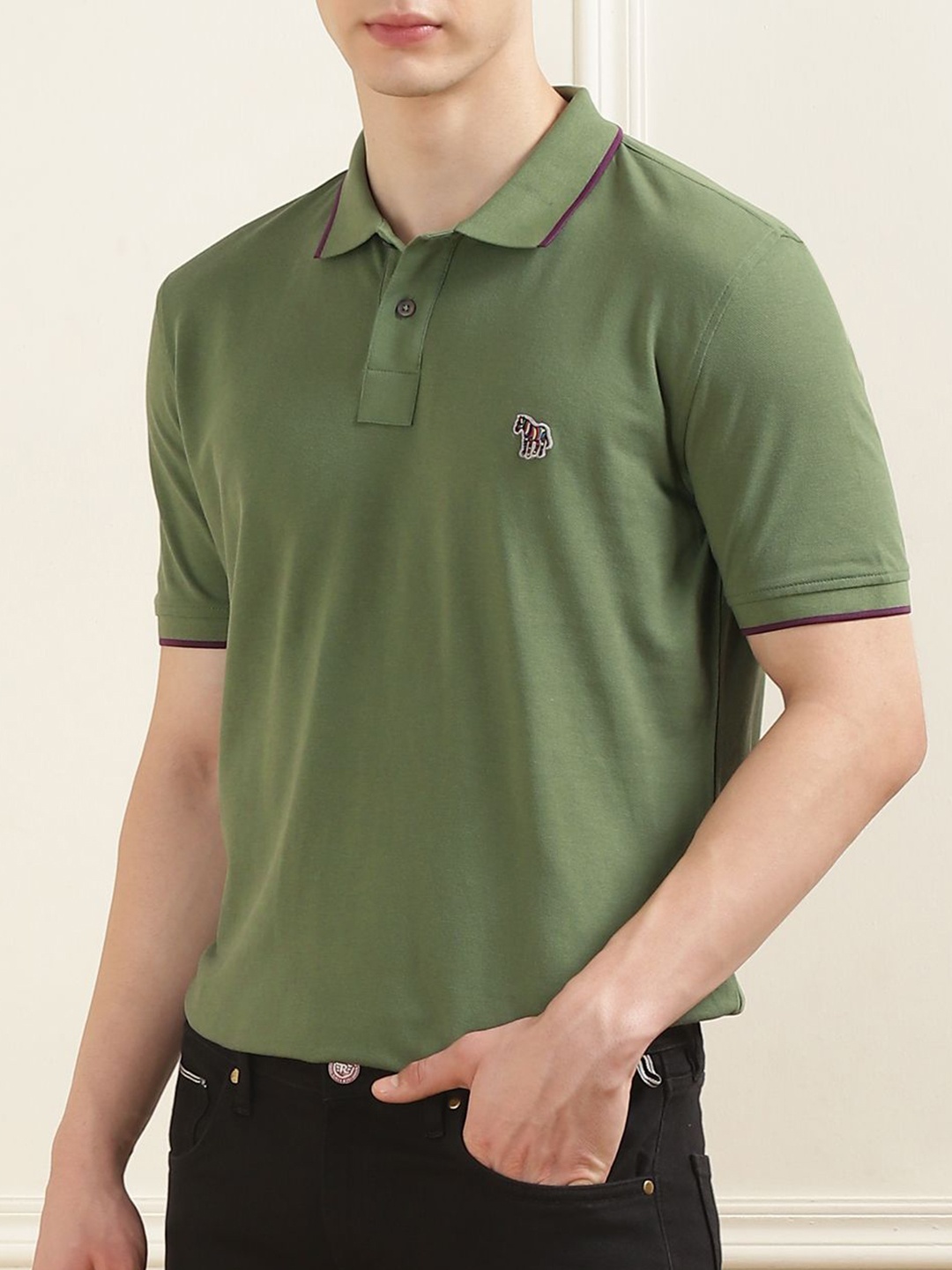 

PS By Paul Smith Men Polo Collar T-shirt, Olive