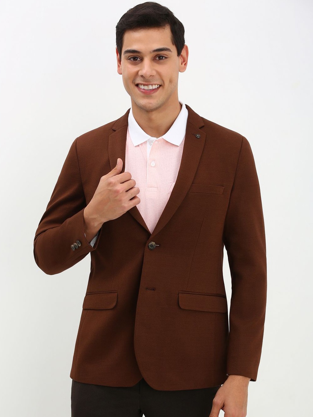 

Allen Solly Slim-Fit Single-Breasted Casual Blazer, Brown