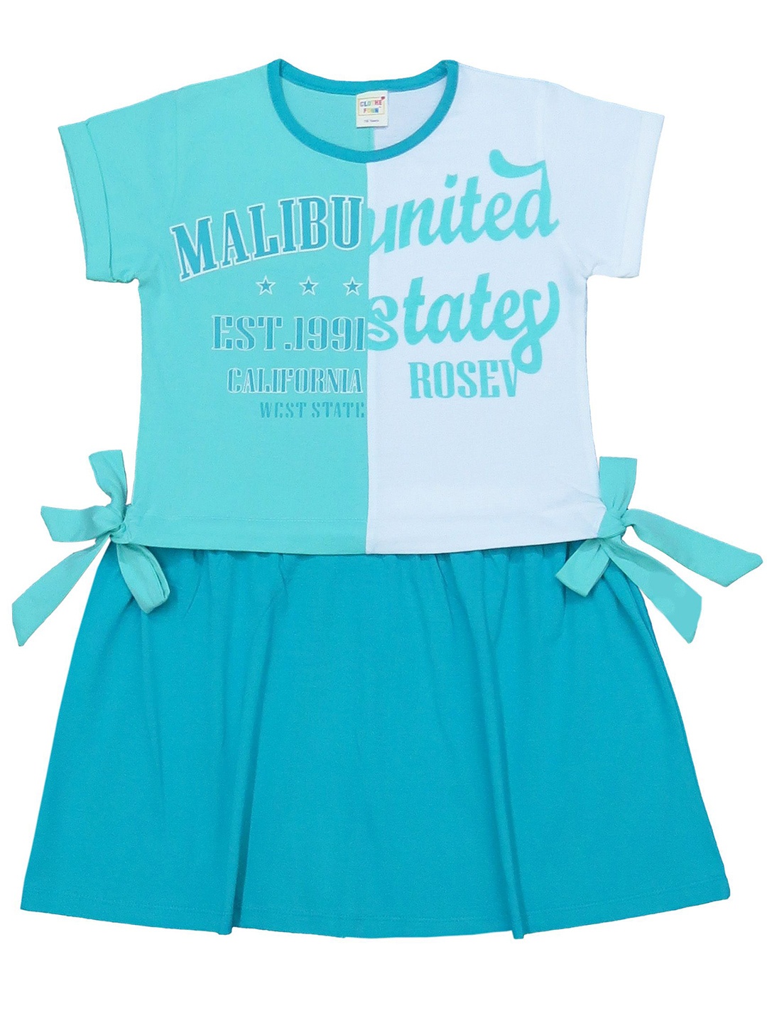 

Clothe Funn Girls Printed A-Line Dress, Sea green