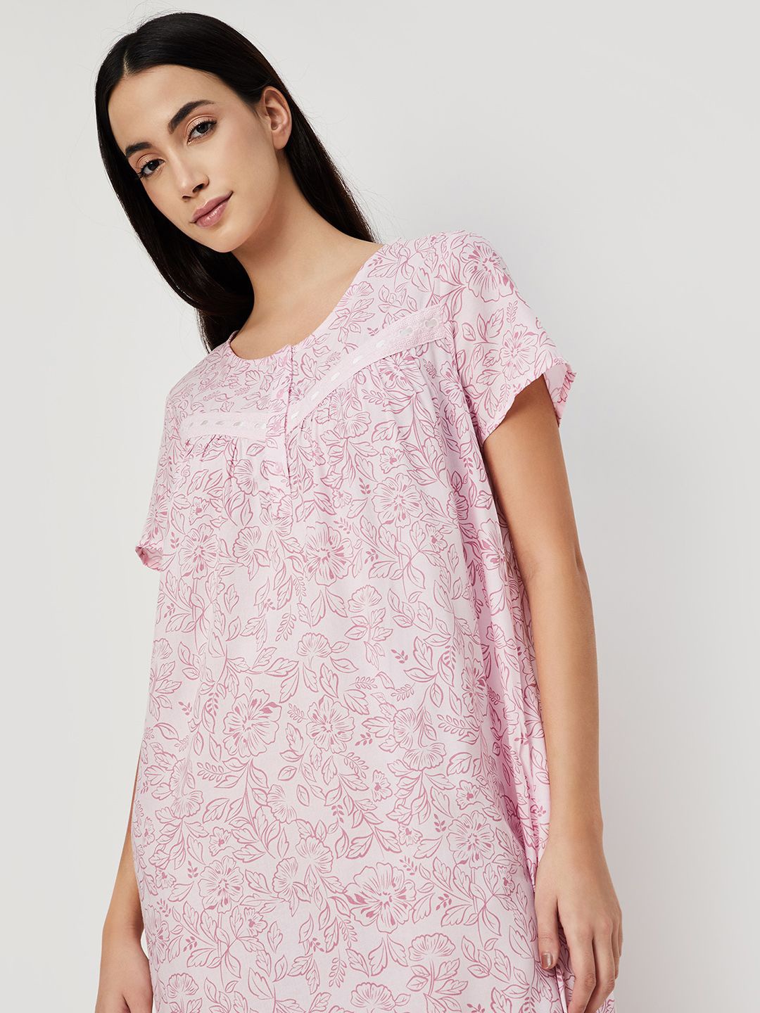 

max Printed Maxi Nightdress, Pink