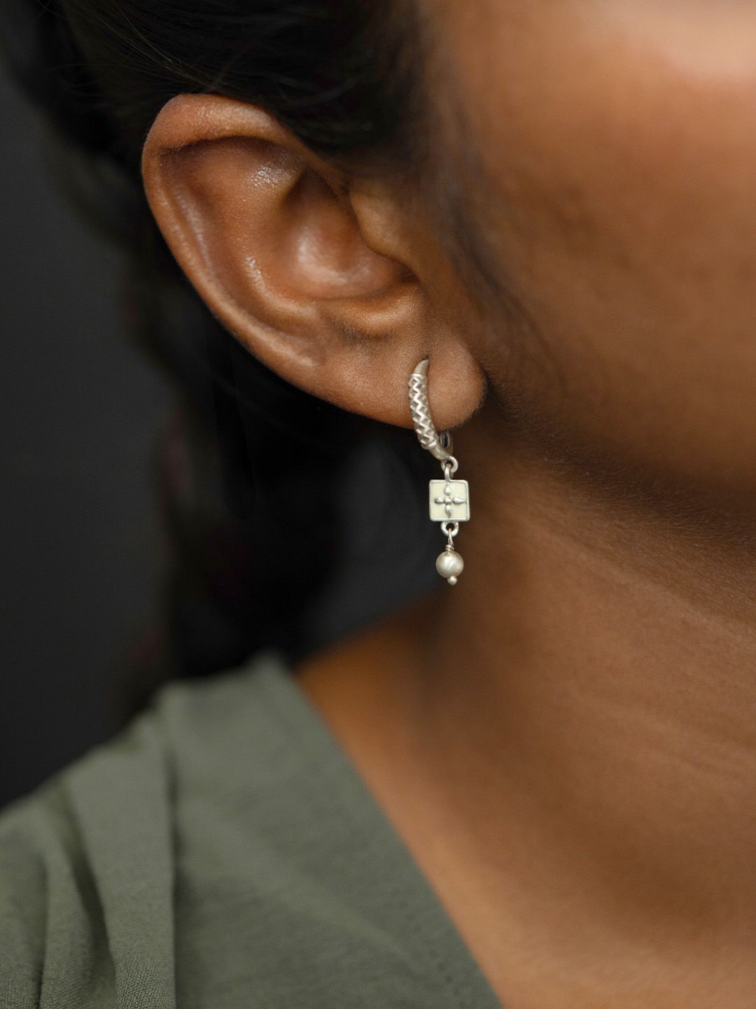 

SHAYA Contemporary Drop Earrings, Silver