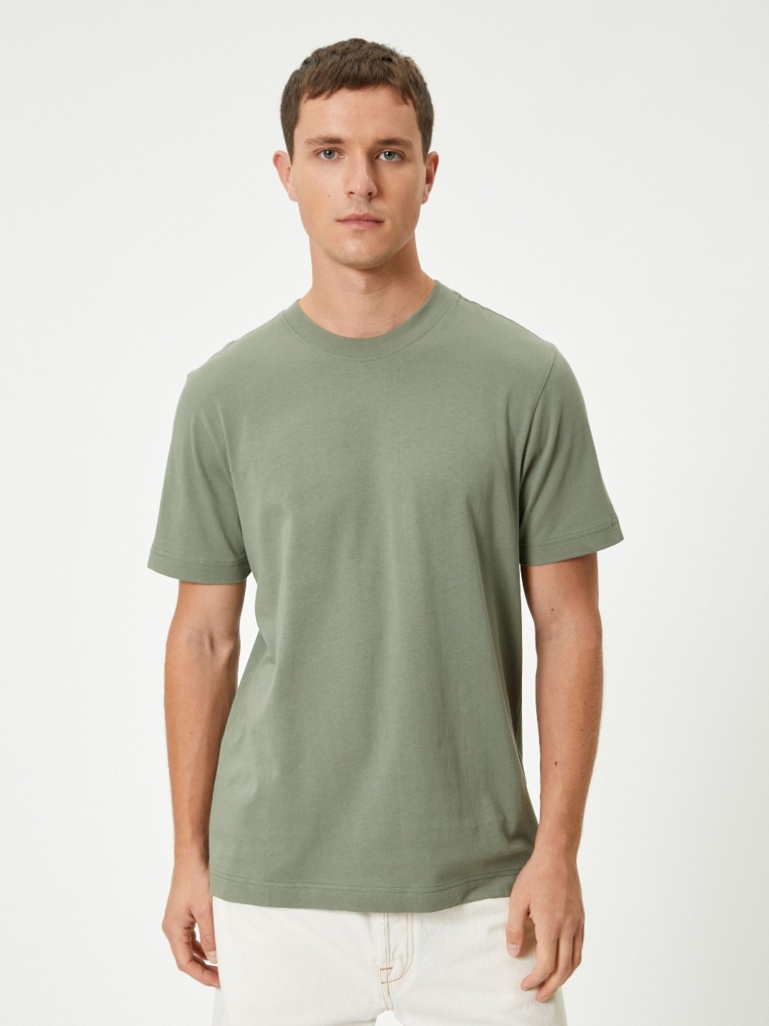 

Koton Men Extended Sleeves Pockets T-shirt, Khaki